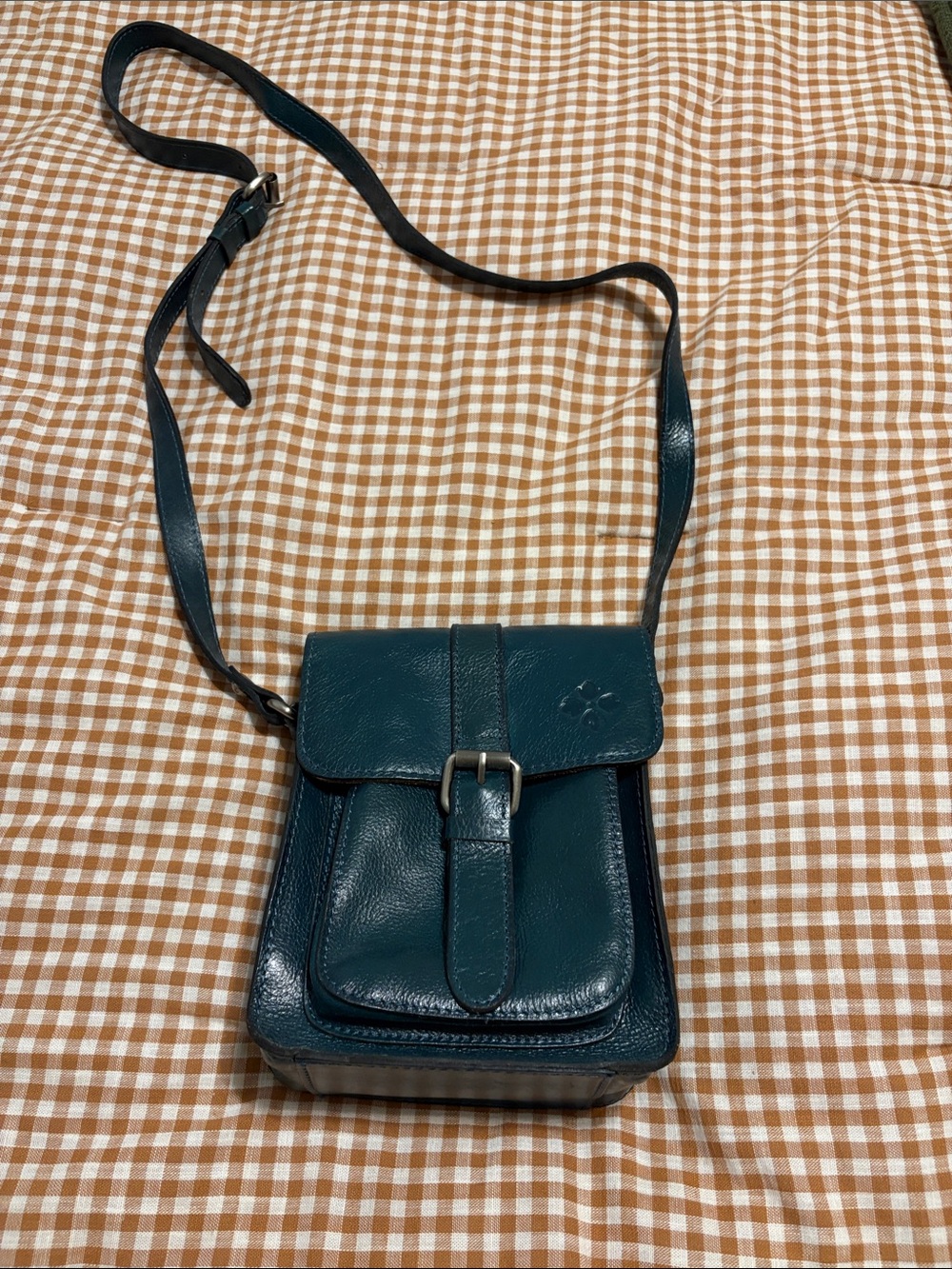 Patricia Nash Leather Crossbody Bag in Deep Teal